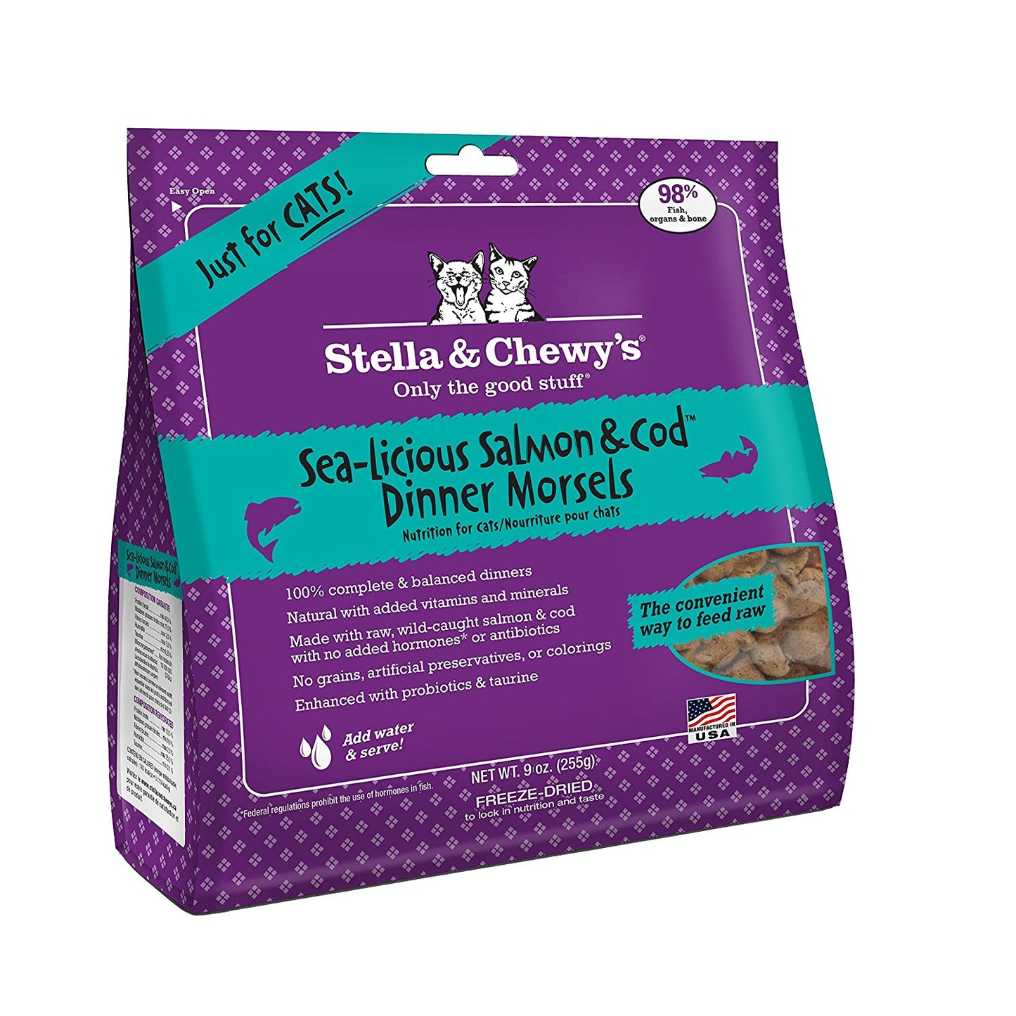 Stella & Chewy Cat Freeze Dried Dinner Morsels Sea-Licious Salmon & Cod 9oz