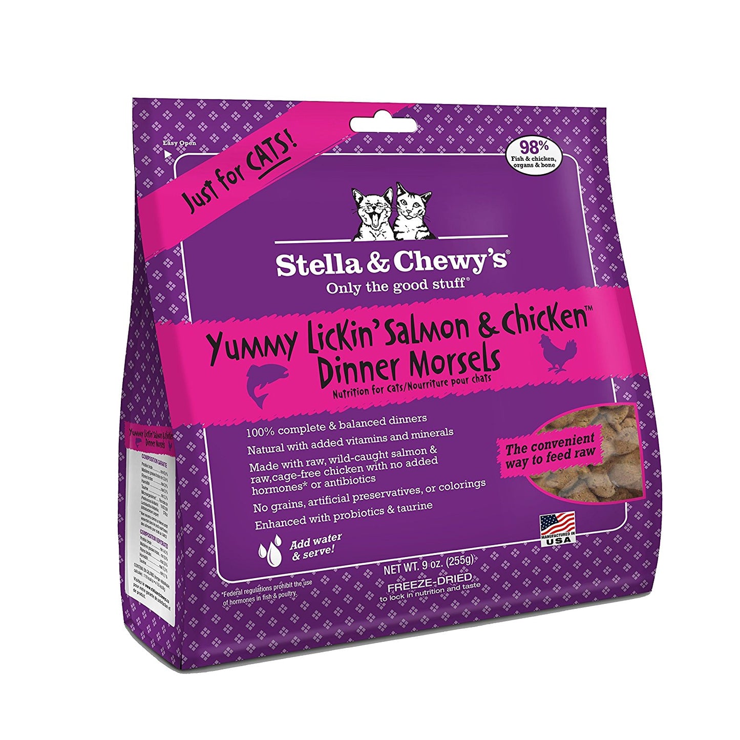 Stella & Chewy Cat Freeze Dried Dinner Morsels Yummy Lickin’ Salmon & Chicken 9oz