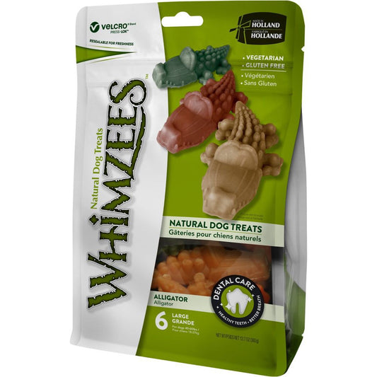 Whimzees All Natural Dog Dental Chews - Alligator Large 6pcs