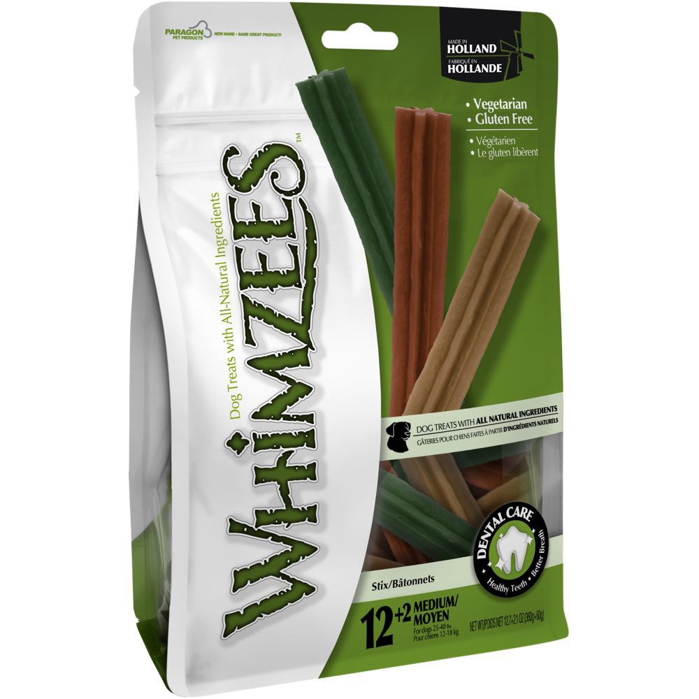 Whimzees All Natural Dog Dental Chews - Stix Medium 12+2pcs