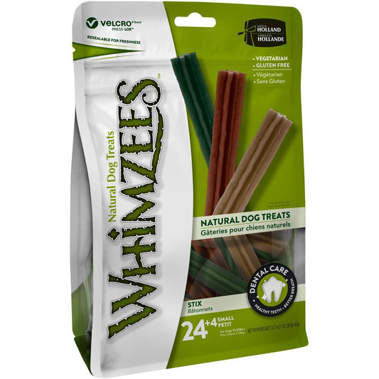 Whimzees All Natural Dog Dental Chews - Stix Small 24+4pcs