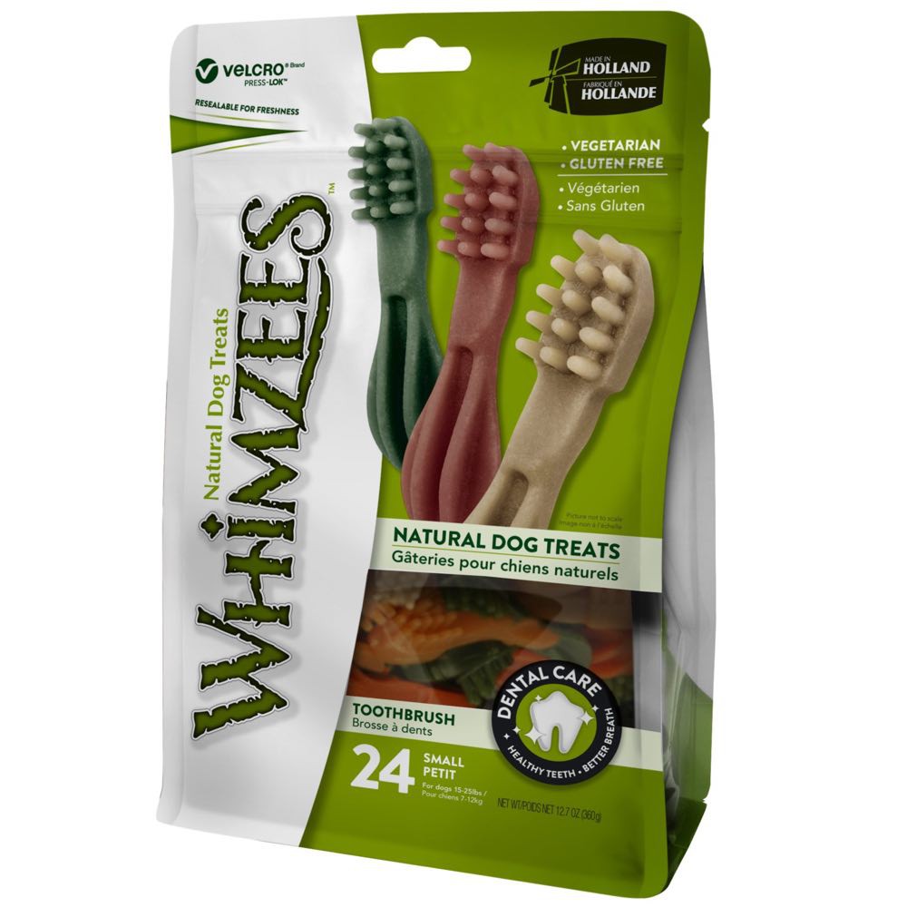 Whimzees All Natural Dog Dental Chews - Toothbrush Small 24pcs