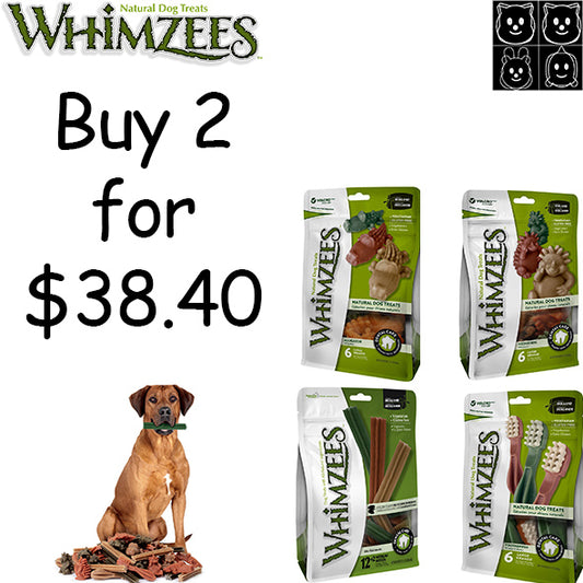 Whimzees All Natural Dog Dental Chews - 'Bundle Mix 2 for $38.40